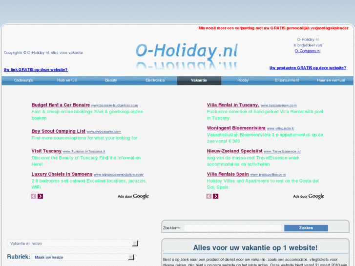 www.o-holiday.nl