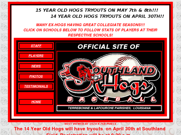 www.southlandhogsbaseball.com