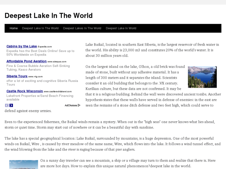 www.deepestlakeintheworld.com