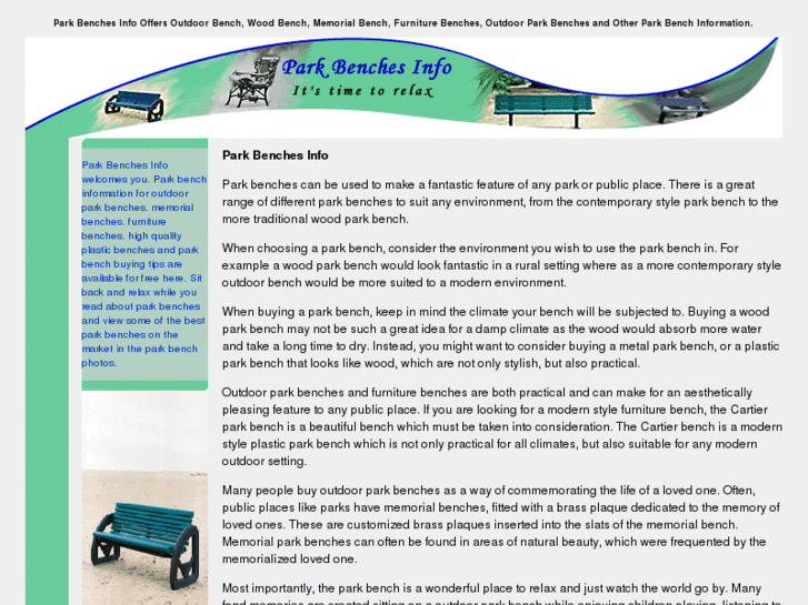 www.parkbenches.info