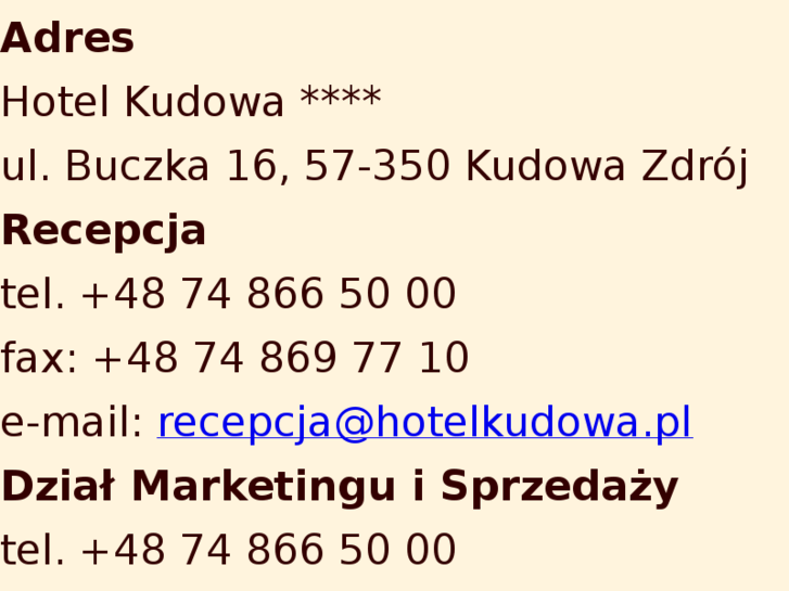 www.hotelkudowa.pl