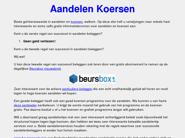 www.aandelenkoersen.org