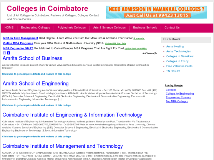 www.collegesincoimbatore.com