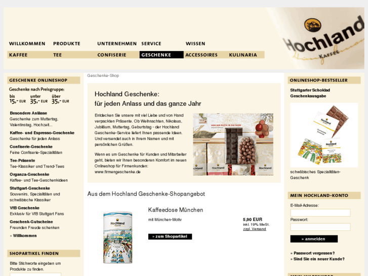 www.hochland-kaffee-geschenkeshop.de