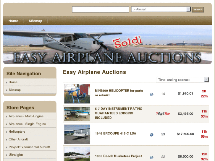 www.easyairplaneauctions.com