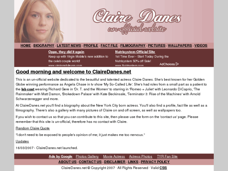 www.clairedanes.net