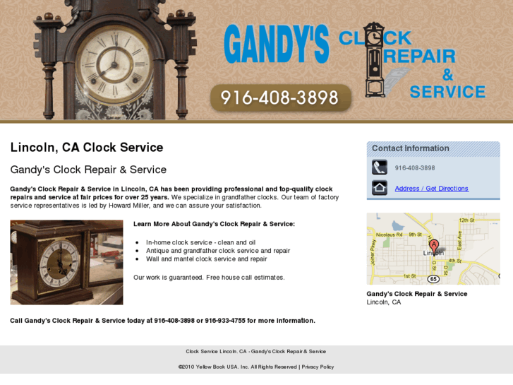 www.gandysclockserviceandrepair.com