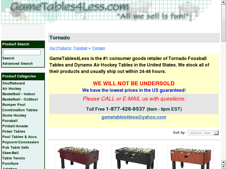 www.tornadofoosballtables.net