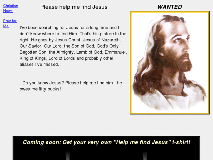 www.helpmefindjesus.com