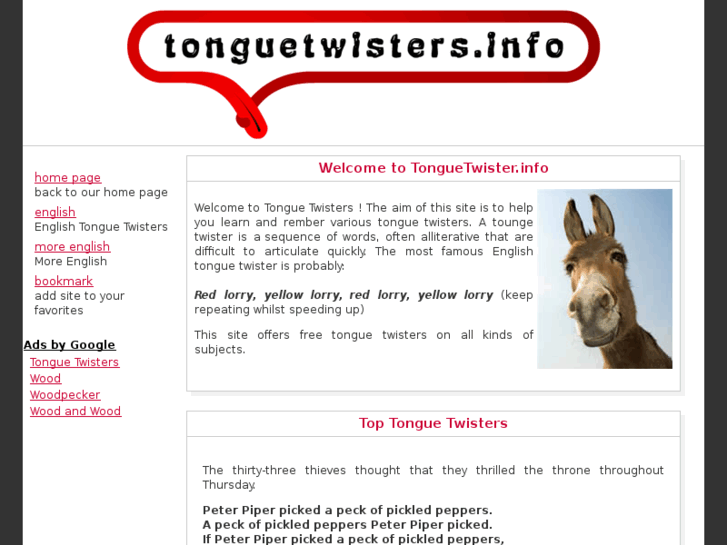 www.tonguetwisters.info