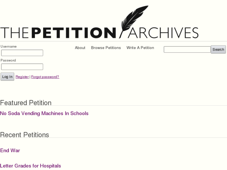 www.petitionarchives.org