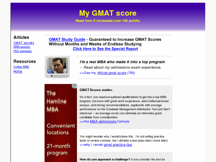 www.mygmatscore.com