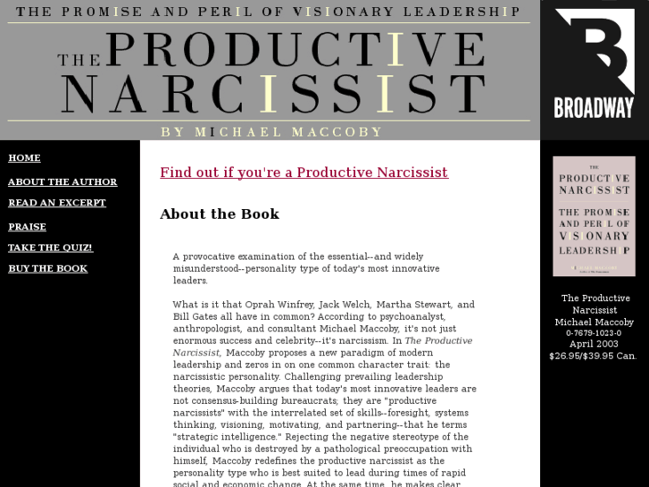 www.productivenarcissistbook.com