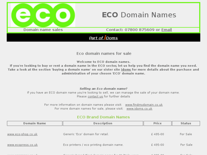 www.eco-domainnames.co.uk