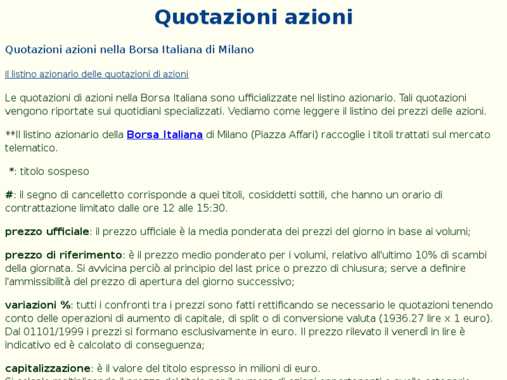 www.quotazioniazioni.com