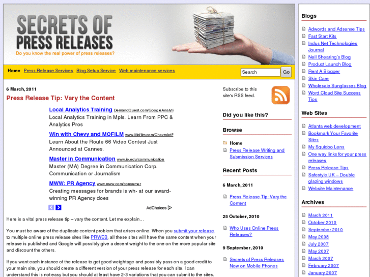 www.secretsofpressreleases.com