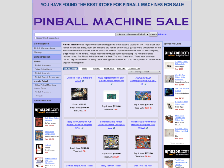 www.pinballmachinesalestore.com