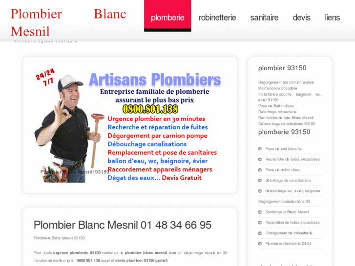 www.plombierblancmesnil.com