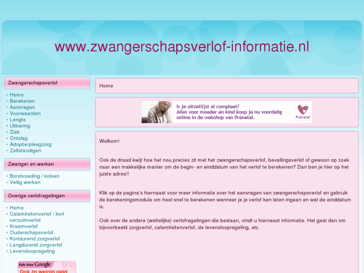 www.zwangerschapsverlof-informatie.nl