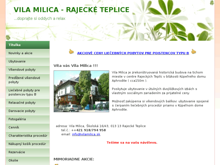 www.vilamilica.sk