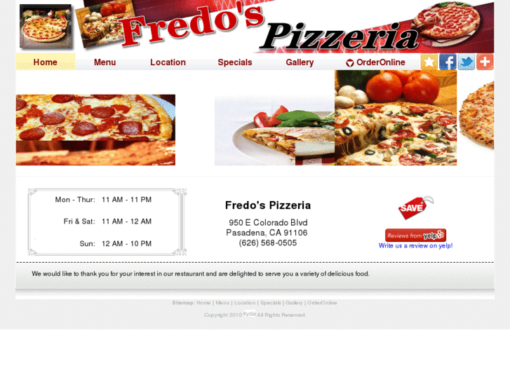 www.fredospizzeria.com