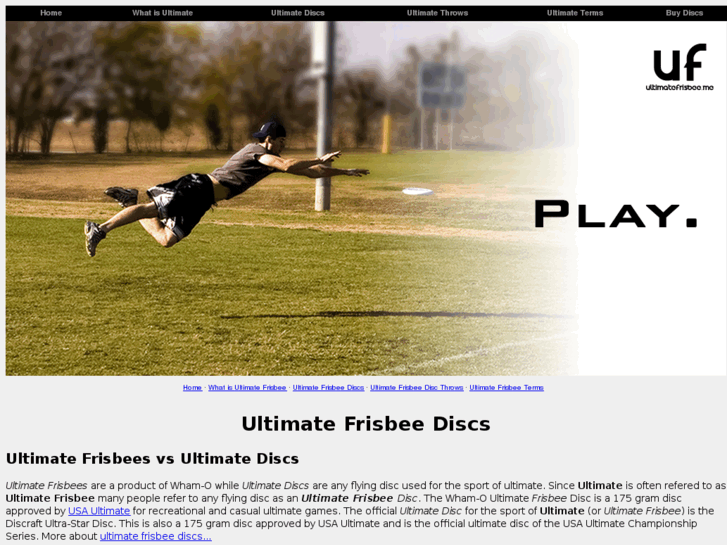 www.ultimatefrisbee.me