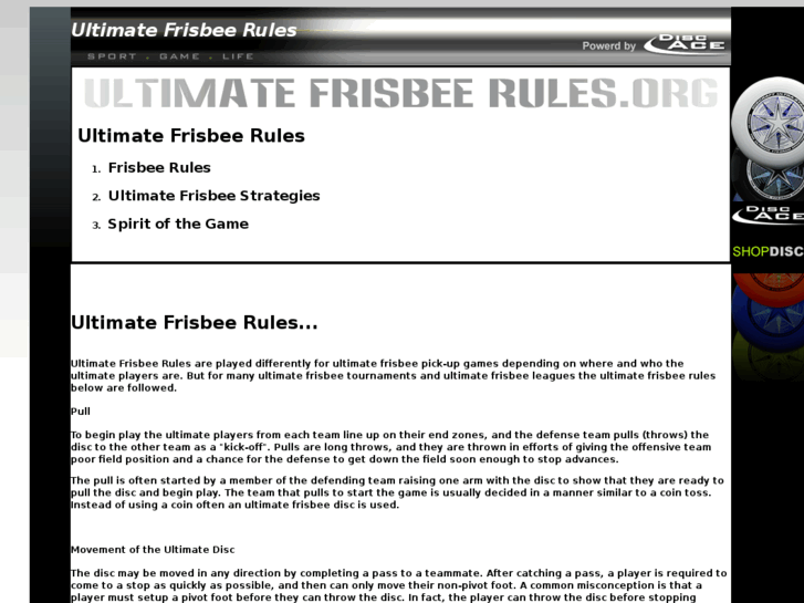 www.ultimatefrisbeerules.org