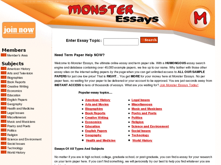 www.monsteressays.com