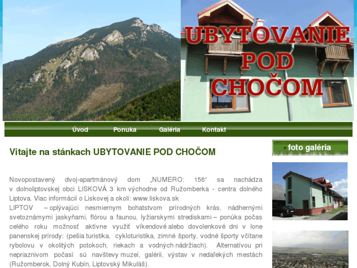 www.ubytovaniepodchocom.sk