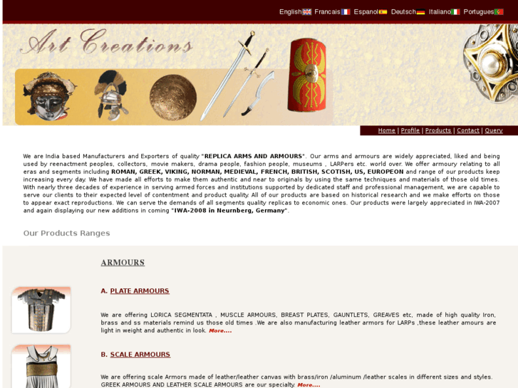 www.artcreationsarmoury.com