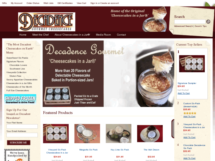 www.decadencecheesecakes.com