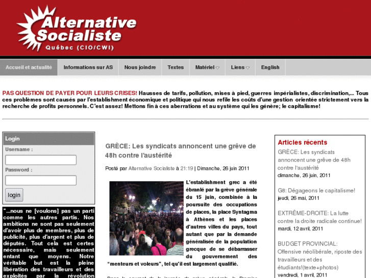 www.alternativesocialiste.org