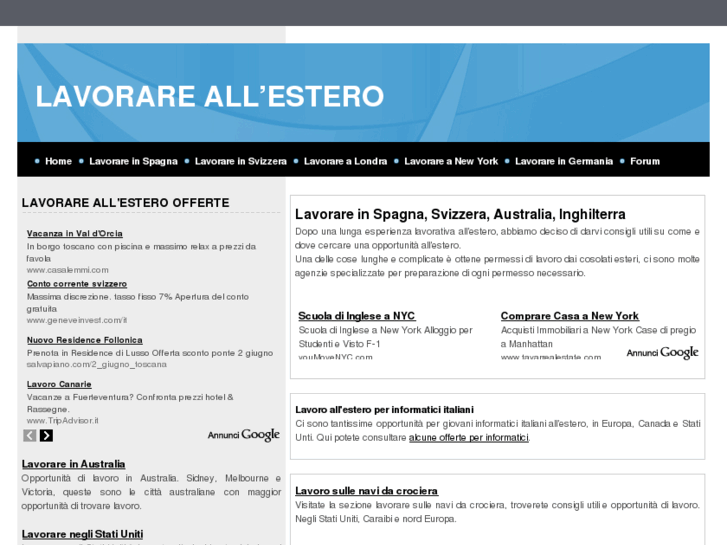 www.lavorareallestero.it