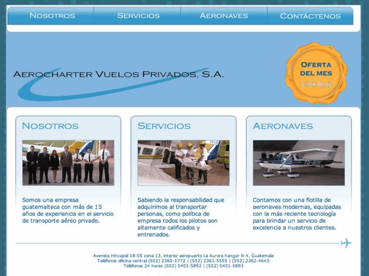 www.aerochartervuelosprivados.com