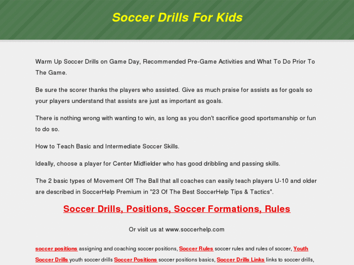 www.soccerdrillsforkids.net