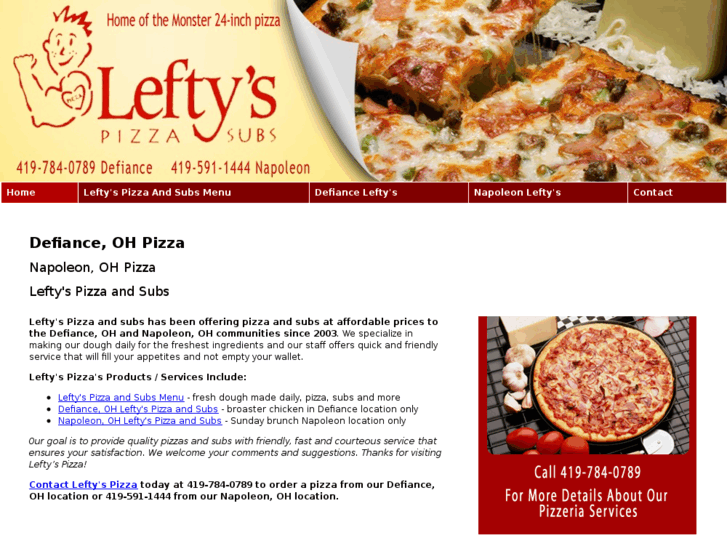 www.leftyspizzaandsubs.com