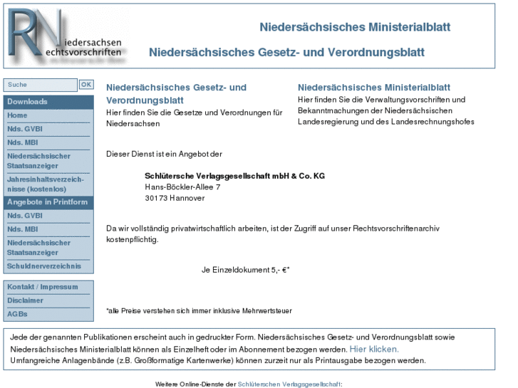 www.rechtsvorschriften-niedersachsen.de