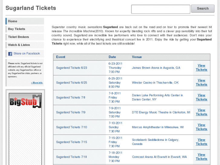 www.sugarlandtickets.info