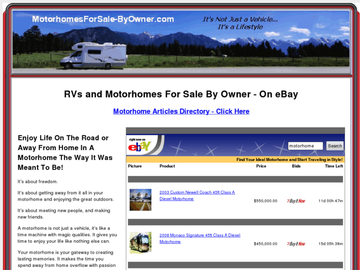 www.motorhomesforsale-byowner.com