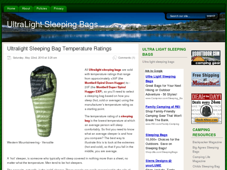 www.ultralightsleepingbags.net