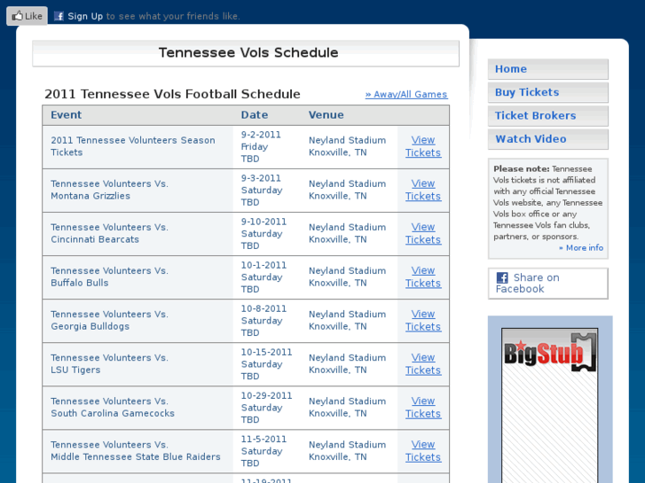 www.tennesseevolsschedule.com