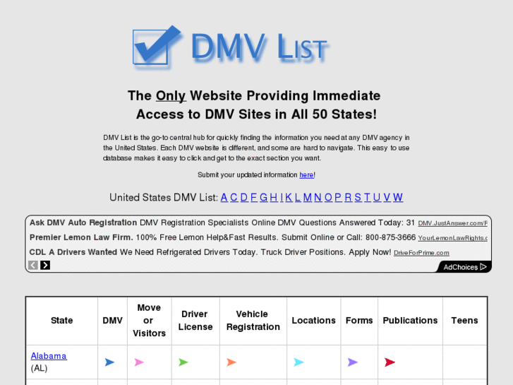 www.dmvlist.com