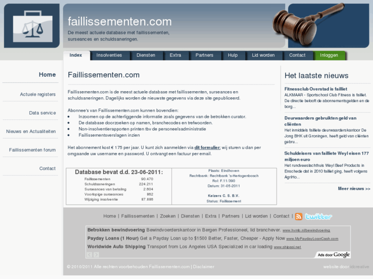 www.faillissementen.biz