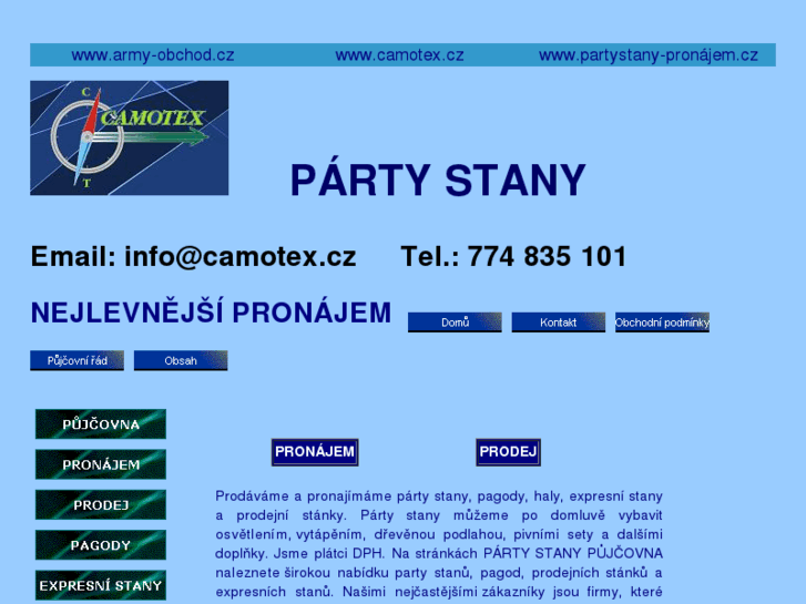 www.partystany-pronajem.cz