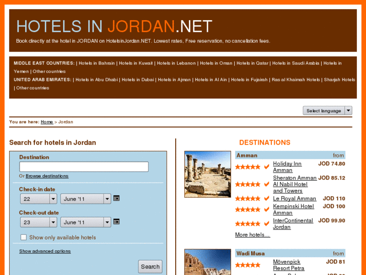 www.hotelsinjordan.info