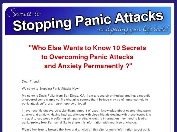 www.stoppingpanicattacksnow.com