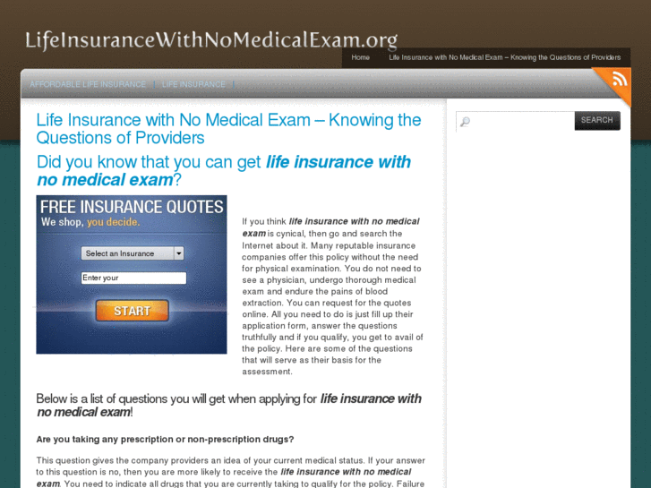 www.lifeinsurancewithnomedicalexam.org