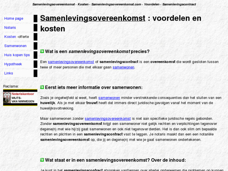 www.samenlevingsovereenkomst.com