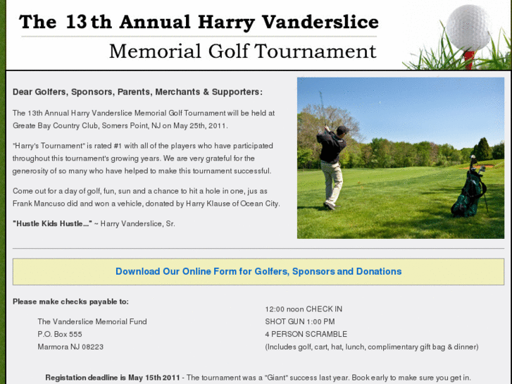 www.harryvanderslicegolftournament.com