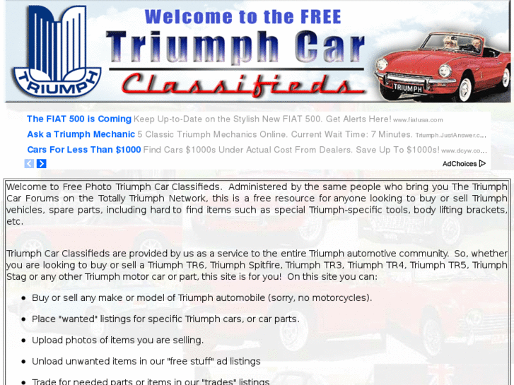 www.triumphcarclassifieds.com